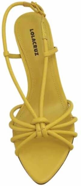 Lola Cruz Gele Leren Tubulaire Band Sandalen Yellow Dames