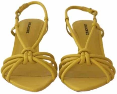 Lola Cruz Gele Leren Tubulaire Band Sandalen Yellow Dames