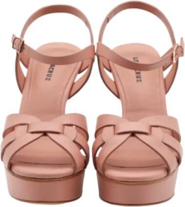 Lola Cruz Elegante Leren Hoge Hak Sandalen Roze Dames