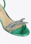 Lola Cruz Iridescent Leather Sandals with Jewel Detail Green Dames - Thumbnail 3