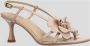 Lola Cruz Leren Bloem Sandalen Beige Dames - Thumbnail 2