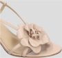 Lola Cruz Leren Bloem Sandalen Beige Dames - Thumbnail 3