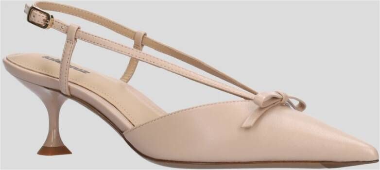 Lola Cruz Leren Slingback Schoenen met Strikdetail Beige Dames