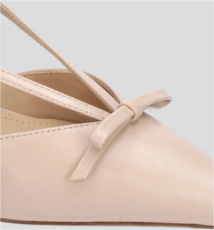 Lola Cruz Leren Slingback Schoenen met Strikdetail Beige Dames