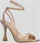 Lola Cruz Nude Patent Leather Round Toe Sandals Beige Dames - Thumbnail 2