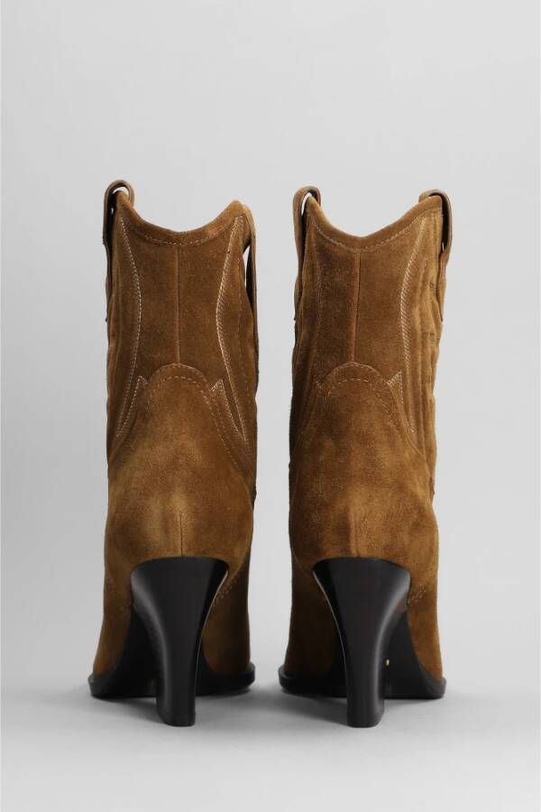 Lola Cruz Suede Western Style Camel Boots Brown Dames