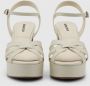 Lola Cruz Witte leren sandalen met brede hak White Dames - Thumbnail 2