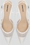 Lola Cruz Witte leren slingback sandaal met strass applicaties White Dames - Thumbnail 4