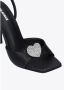 Lola Cruz Zwarte Leren Stiletto Sandalen met Hartjuweel Detail Black Dames - Thumbnail 2