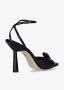 Lola Cruz Zwarte Leren Stiletto Sandalen met Hartjuweel Detail Black Dames - Thumbnail 3