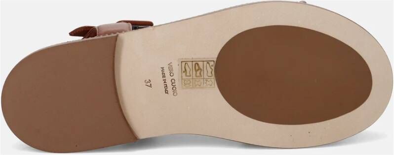 Lorenzo Masiero Bruin Leren Sandalen Comfort Stijl Brown Dames