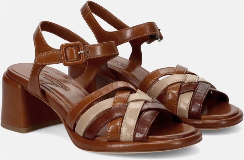 Lorenzo Masiero Bruine Leren Sandalen Brown Dames