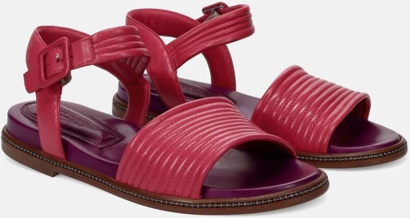 Lorenzo Masiero Fuchsia Leren Sandalen Pink Dames