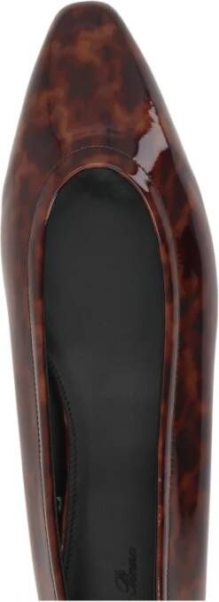 Loro Piana Animalier Patent Leren Ballerina Brown Dames