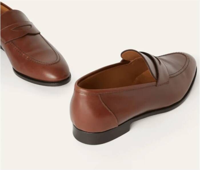 Loro Piana Bruine Klassieke Mocassin met Dubbele Stiksels Brown Heren