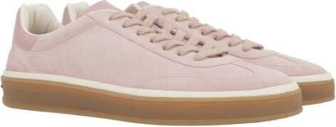 Loro Piana Roze Kalfsleren Sneakers Gemaakt in Italië Pink Dames