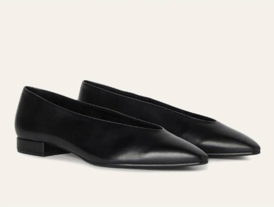 Loro Piana Zwarte Ballerina's van Kalfsleer Black Dames