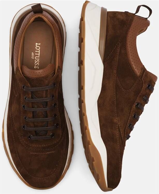 Lottusse Bruin kalfsleer Osaka vetersneakers Deportivo Cordones Brown Heren