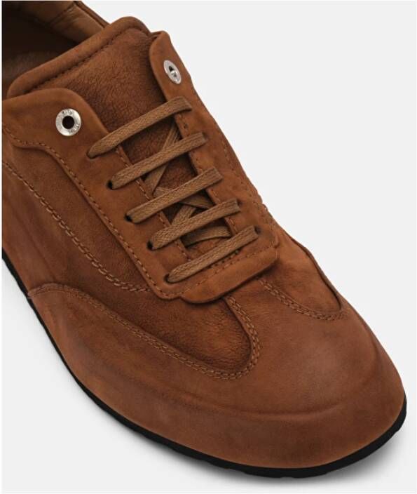 Lottusse Bruin Kalfsleer Puket Leren Veterschoenen Deportivo Cordones Brown Heren