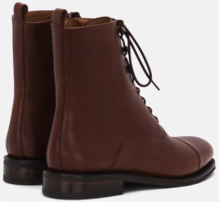 Lottusse Bruine kalfsleren Cambridge veterschoenen enkellaarzen Brown Dames