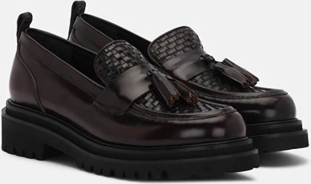 Lottusse Burgundy Calfskin Covent Tassel Loafers Mocasin Borlas Red Dames