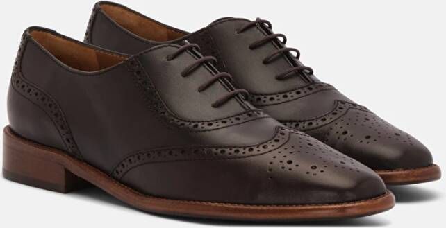 Lottusse Mocha Kalfsleer Deia Derby Brogue Pala Vega Trapado Brown Dames