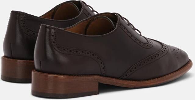 Lottusse Mocha Kalfsleer Deia Derby Brogue Pala Vega Trapado Brown Dames