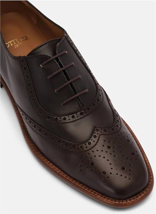 Lottusse Mocha Kalfsleer Deia Derby Brogue Pala Vega Trapado Brown Dames