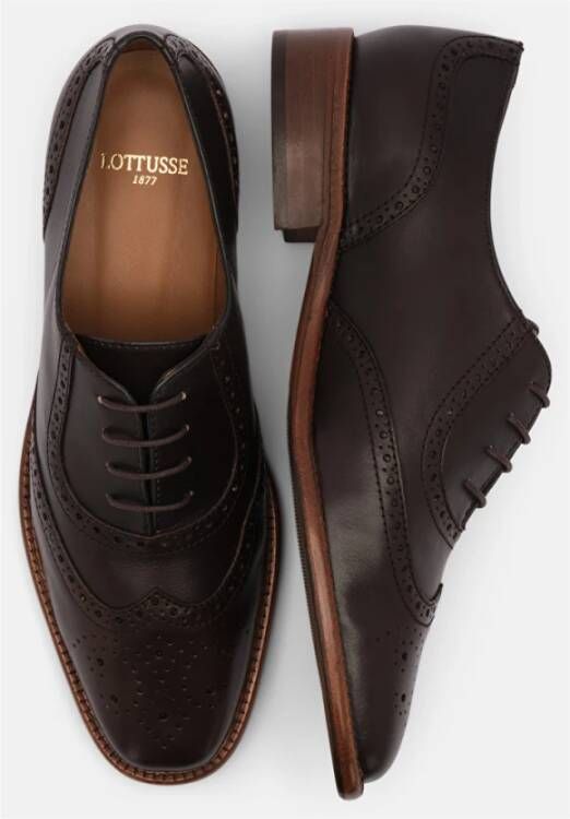 Lottusse Mocha Kalfsleer Deia Derby Brogue Pala Vega Trapado Brown Dames