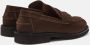 Lottusse Navy Blue Calfskin Baltimore Band Loafers Mocasin Banda Brown Heren - Thumbnail 3