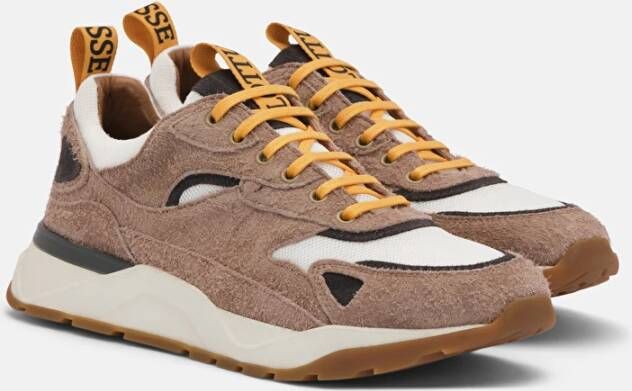 Lottusse Taupe Kalfsleer Osaka Leren Veterschoenen Deportivo Cordones Brown Heren