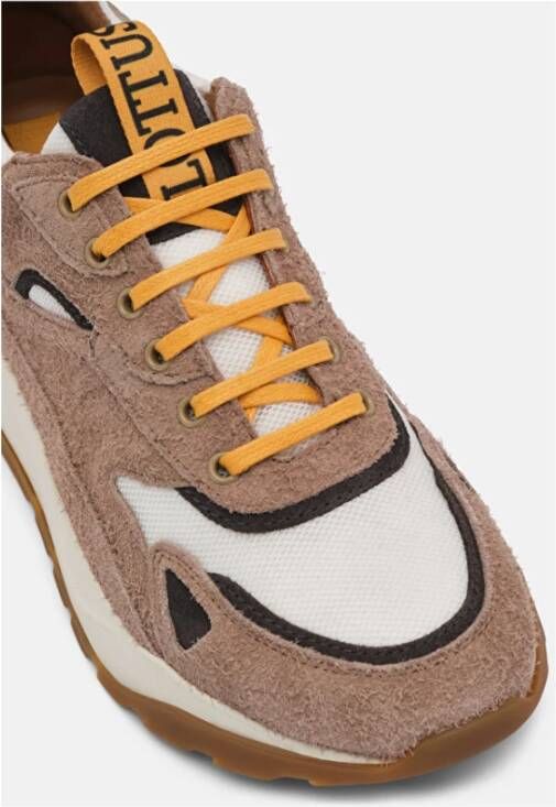 Lottusse Taupe Kalfsleer Osaka Leren Veterschoenen Deportivo Cordones Brown Heren