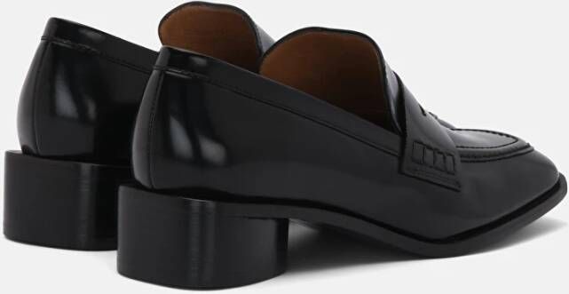 Lottusse Zwarte kalfshuid Paris Band Loafers Mocasin Banda Black Dames