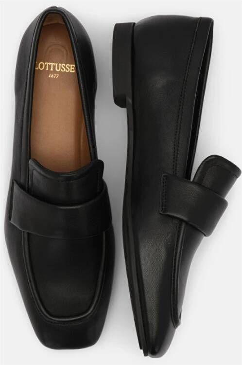 Lottusse Zwarte lamsskin Goya Drivers Loafers Mocasin Rijden Black Dames