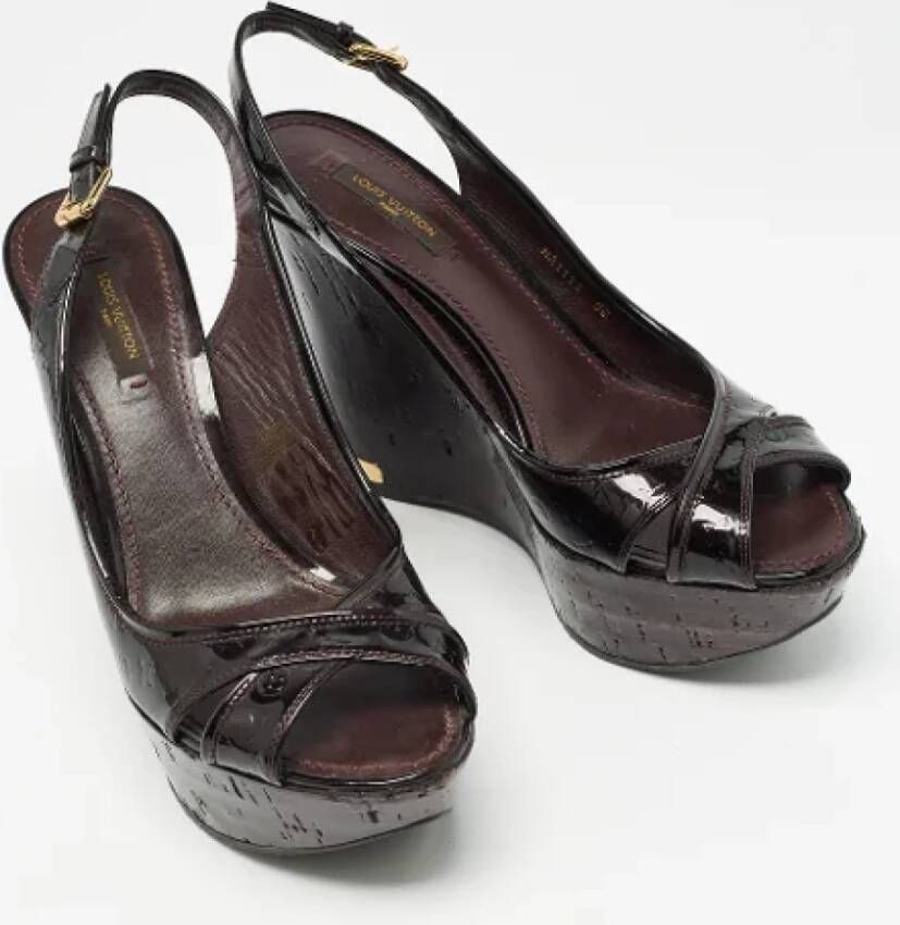 Louis Vuitton Vintage Pre-owned Leather sandals Black Dames