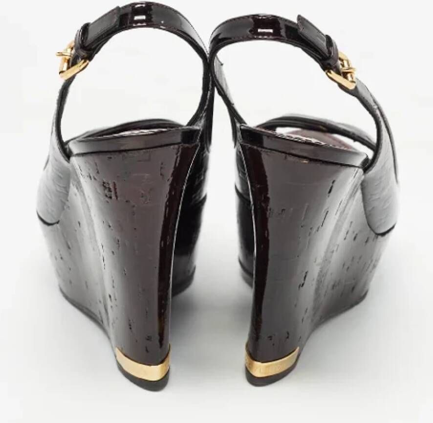 Louis Vuitton Vintage Pre-owned Leather sandals Black Dames