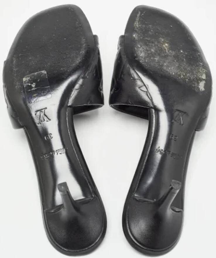 Louis Vuitton Vintage Pre-owned Leather sandals Black Dames