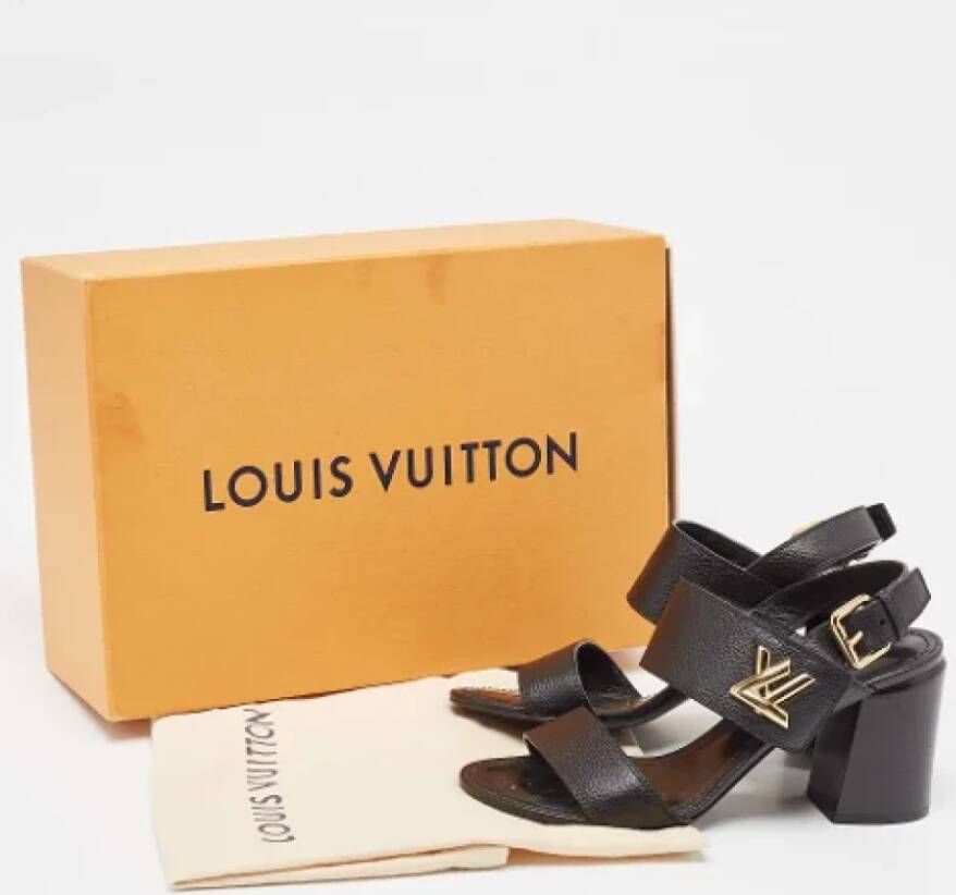 Louis Vuitton Vintage Pre-owned Leather sandals Black Dames