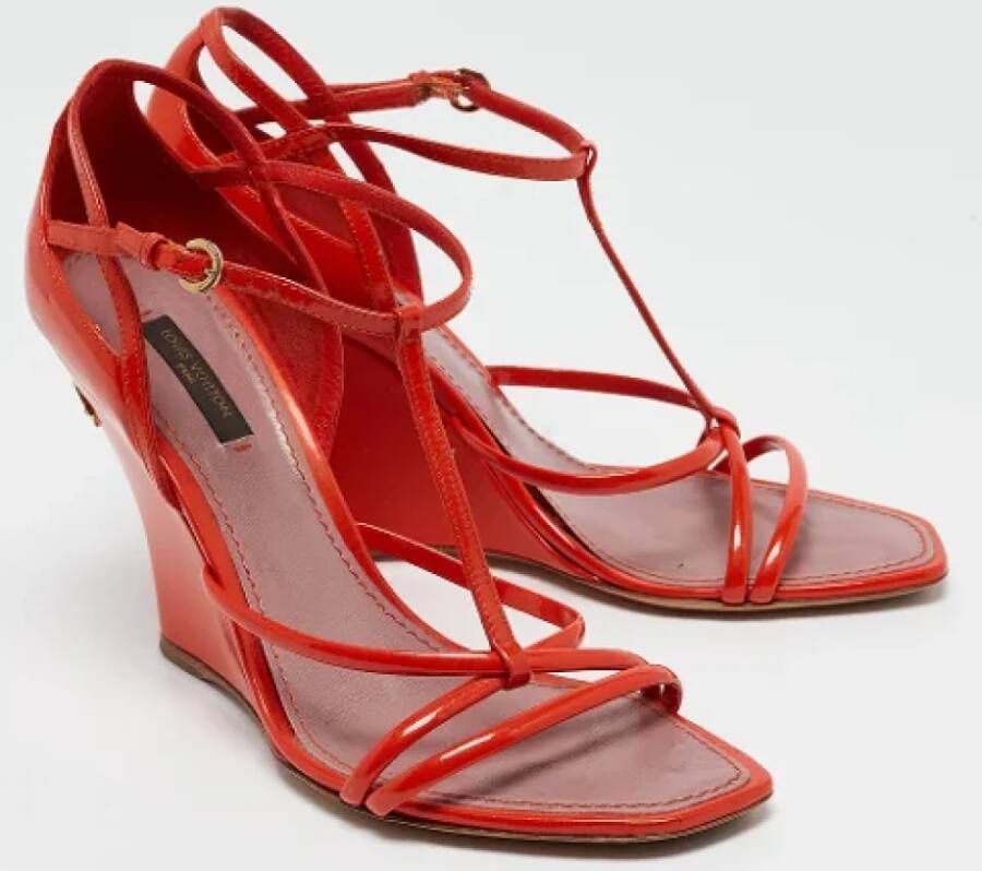 Louis Vuitton Vintage Pre-owned Leather sandals Orange Dames