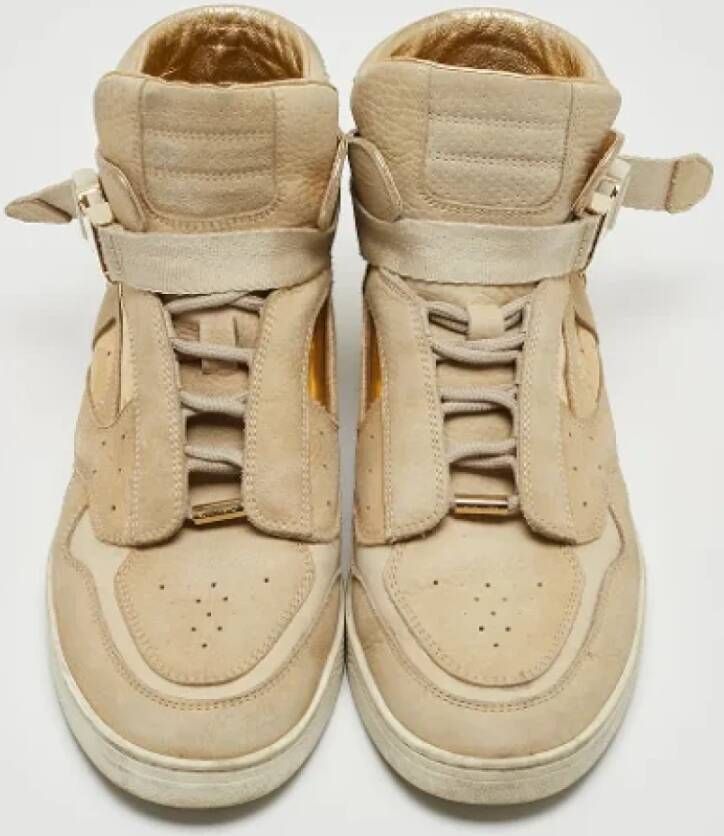 Louis Vuitton Vintage Pre-owned Leather sneakers Beige Dames