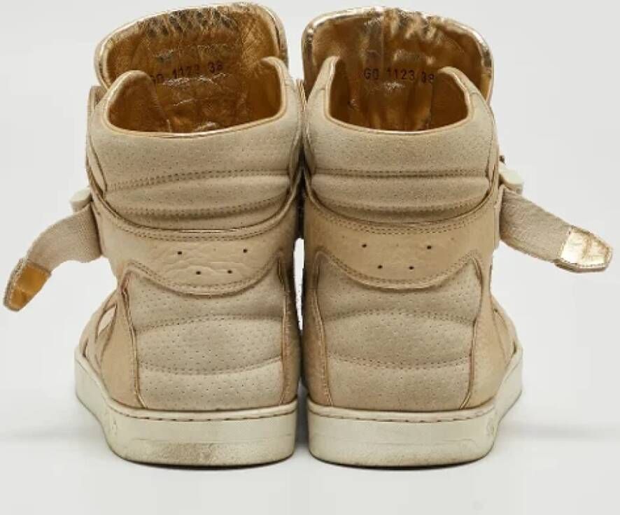Louis Vuitton Vintage Pre-owned Leather sneakers Beige Dames
