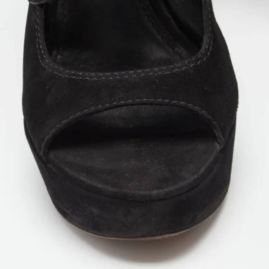 Louis Vuitton Vintage Pre-owned Suede sandals Black Dames