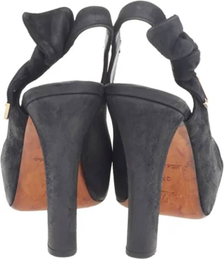 Louis Vuitton Vintage Pre-owned Suede sandals Black Dames