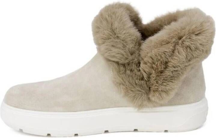 Love Moschino Beige Leren Sneakers Herfstcollectie Dames Beige Dames