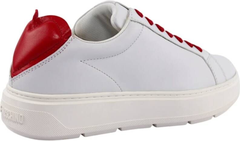 Love Moschino Bianco Rosso Stijlvolle Sneakers White Dames