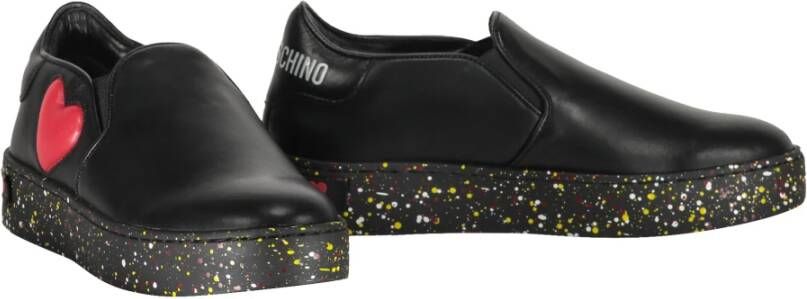 Love Moschino Casual Slip-On Sneakers met Contrasterende Inzetstukken Black Dames