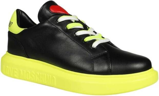 Love Moschino Contrasterende Low-Top Sneakers Black Dames