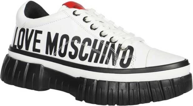 Love Moschino Contrasterende Low-Top Sneakers White Dames