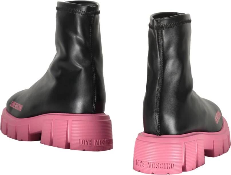 Love Moschino Contrasterende Zool Enkellaarzen Black Dames