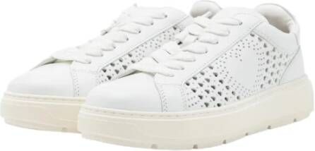 Love Moschino Dames Lage Sneakers van Leer White Dames